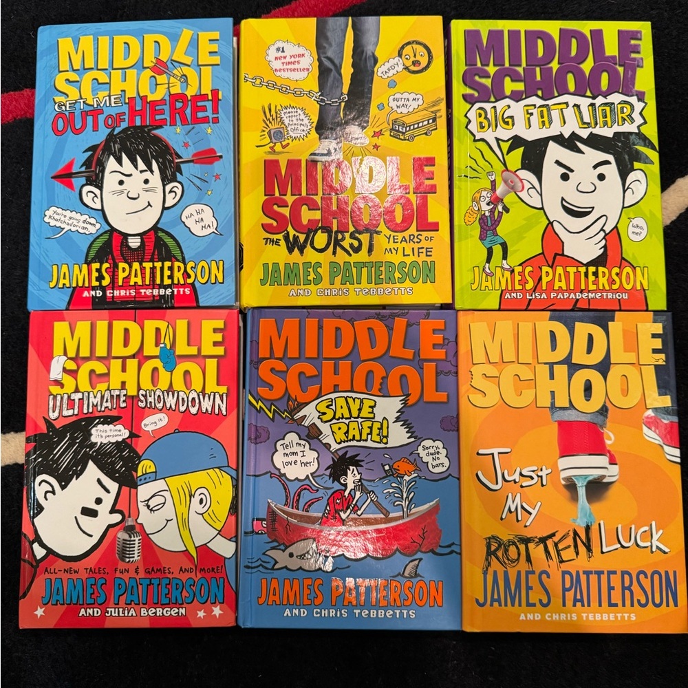 6 new hard cover Middle School books (1,2,3,5,6,7)